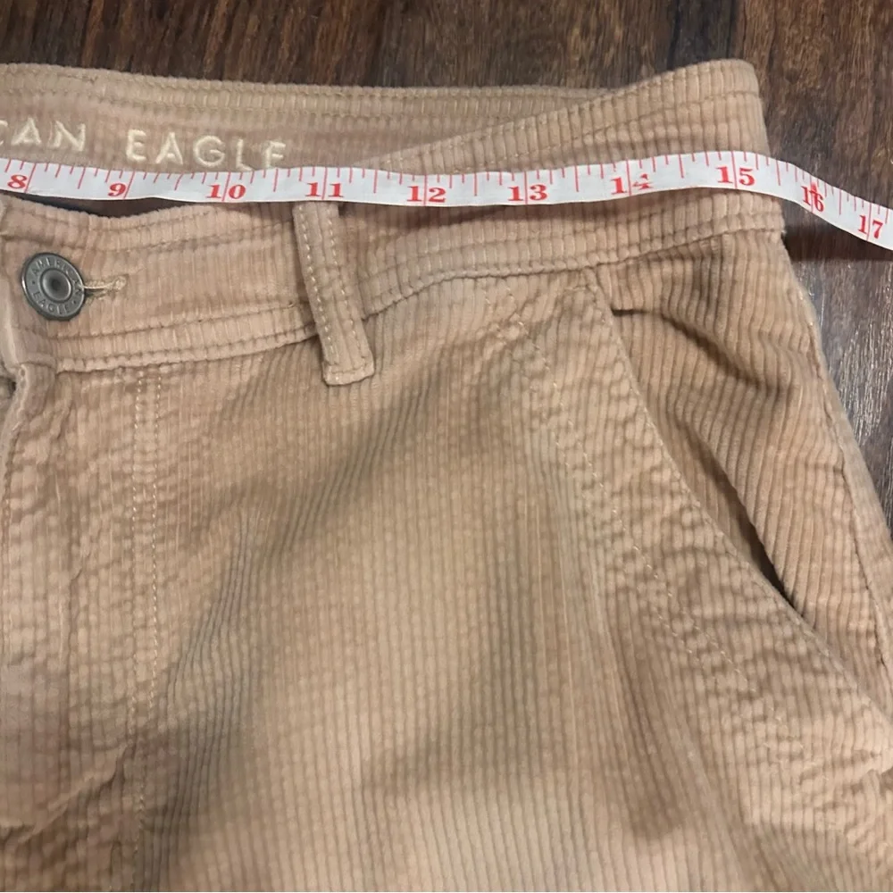 American Eagle Outfitters Super High Rise Wide Leg Tan Corduroy Cargo Pants 10L - Picture 10 of 13